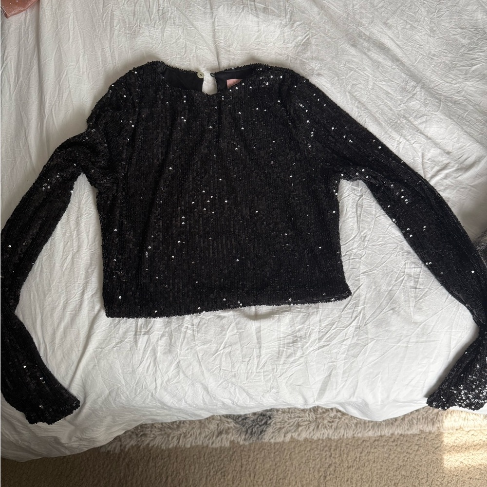 Show Me Your MuMu Black Sequin Top